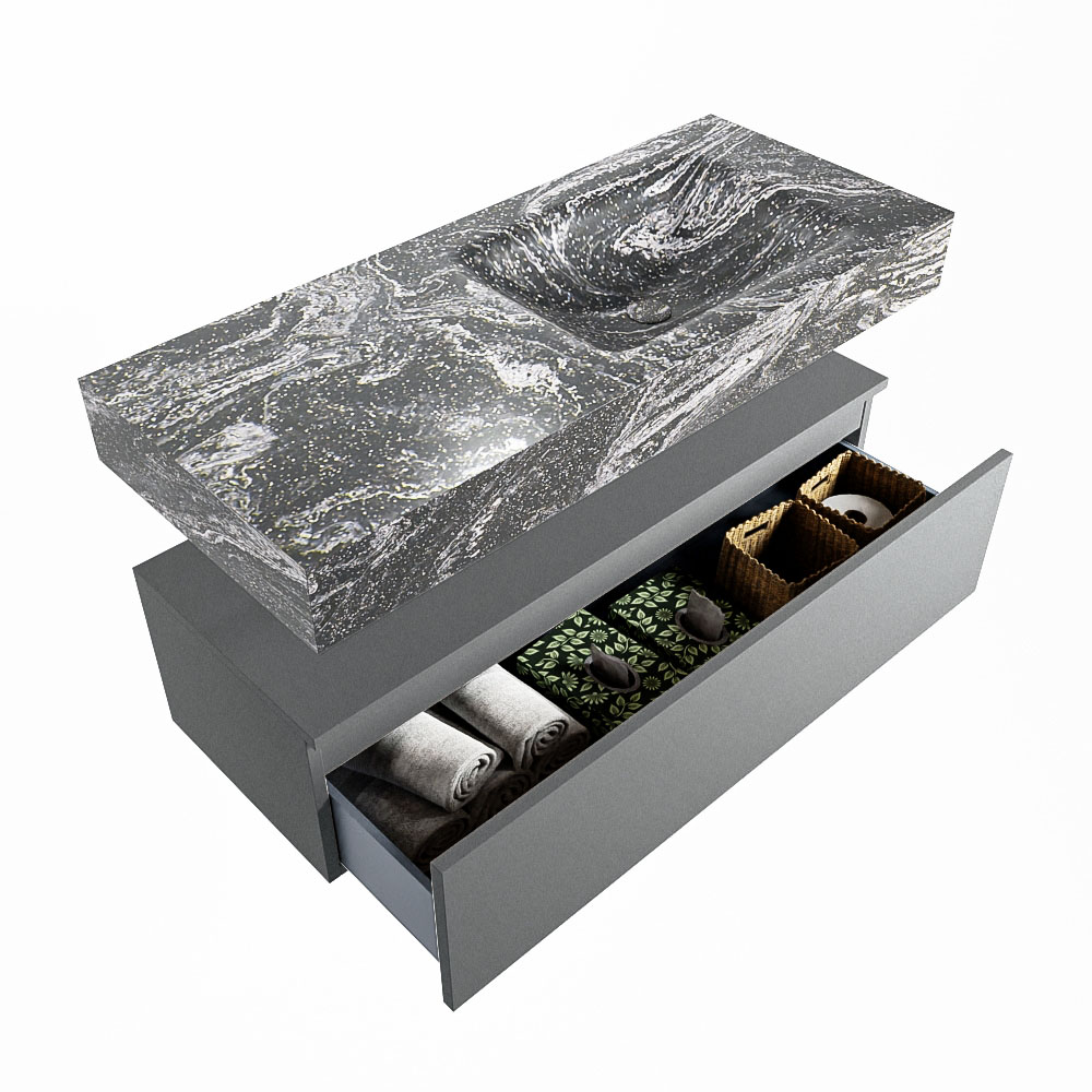 MONDIAZ ALAN-DLUX 110cm mueble de baño Plata 1 cajón. Lavabo CLOUD Derecho 1 orificio color Lava. 6 MONDIAZ ALAN-DLUX 110cm mueble de baño Plata 1 cajón. Lavabo CLOUD Derecho 1 orificio color Lava. - Imagen 6