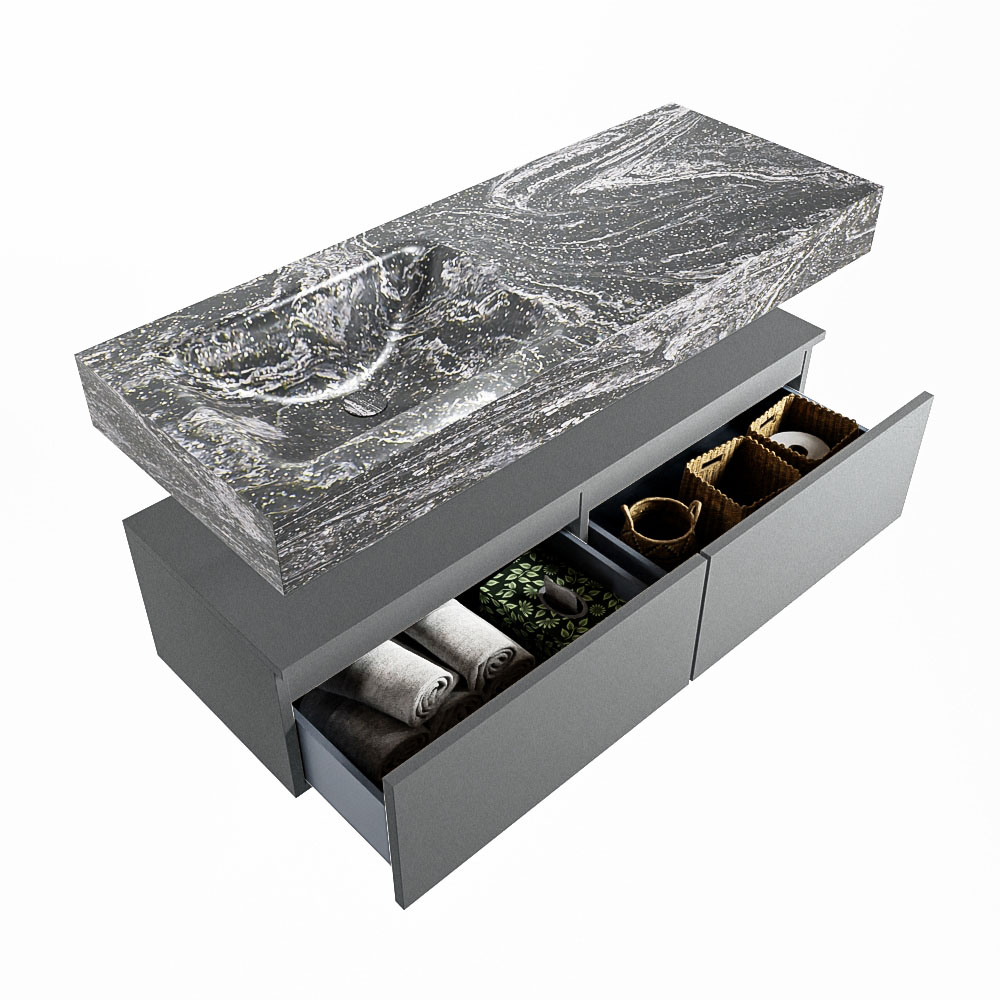MONDIAZ ALAN-DLUX 120cm mueble de baño Plata 2 cajones. Lavabo CLOUD Izquierda sin orificios color Lava. 6 MONDIAZ ALAN-DLUX 120cm mueble de baño Plata 2 cajones. Lavabo CLOUD Izquierda sin orificios color Lava. - Imagen 6