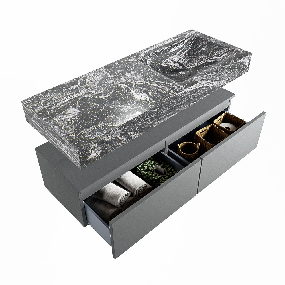 MONDIAZ ALAN-DLUX 120cm mueble de baño Plata 2 cajones. Lavabo CLOUD Derecho sin orificios color Lava. 6 MONDIAZ ALAN-DLUX 120cm mueble de baño Plata 2 cajones. Lavabo CLOUD Derecho sin orificios color Lava. - Imagen 6