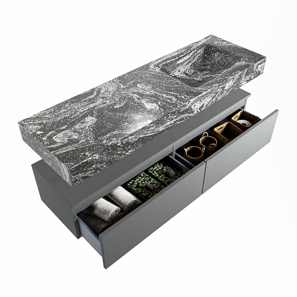 MONDIAZ ALAN-DLUX 150cm mueble de baño Plata 2 cajones. Lavabo CLOUD Derecho sin orificios color Lava. 6 MONDIAZ ALAN-DLUX 150cm mueble de baño Plata 2 cajones. Lavabo CLOUD Derecho sin orificios color Lava. - Imagen 6