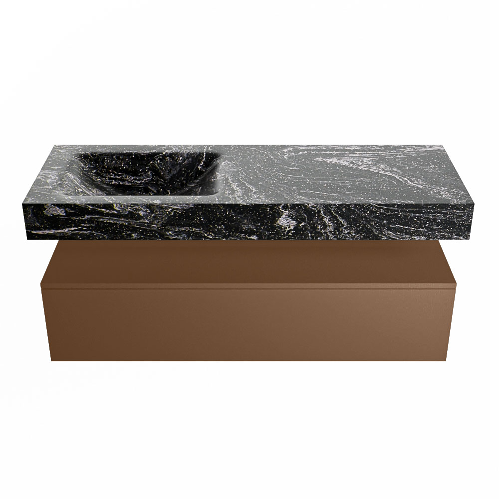 MONDIAZ ALAN-DLUX 130cm mueble de baño Rust 1 cajón. Lavabo CLOUD Izquierda sin orificios color Lava. 4 MONDIAZ ALAN-DLUX 130cm mueble de baño Rust 1 cajón. Lavabo CLOUD Izquierda sin orificios color Lava. - Imagen 4