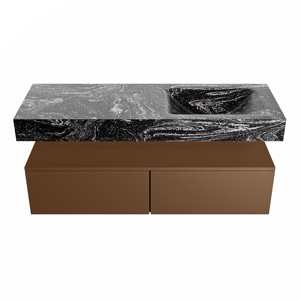 MONDIAZ ALAN-DLUX 130cm mueble de baño Rust 2 cajones. Lavabo CLOUD Derecho 1 orificio color Lava. 4 MONDIAZ ALAN-DLUX 130cm mueble de baño Rust 2 cajones. Lavabo CLOUD Derecho 1 orificio color Lava. - Imagen 4