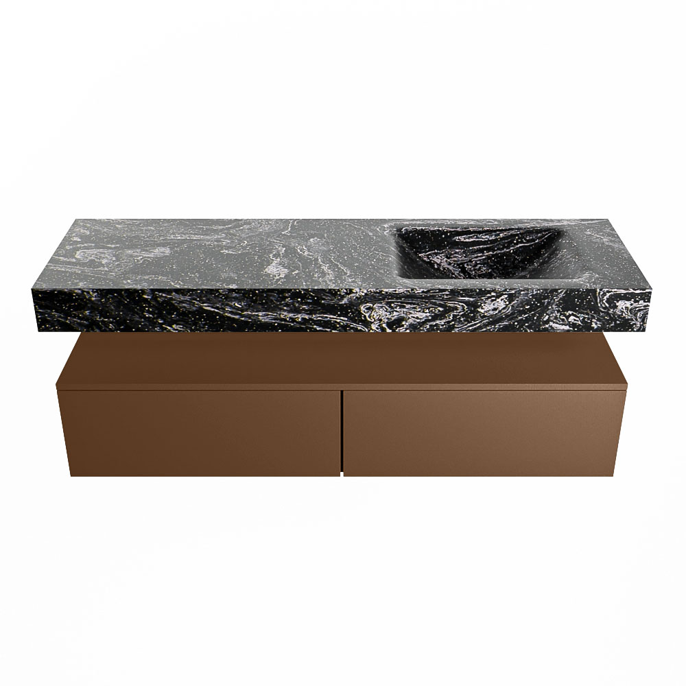 MONDIAZ ALAN-DLUX 150cm mueble de baño Rust 2 cajones. Lavabo CLOUD Derecho 1 orificio color Lava. 4 MONDIAZ ALAN-DLUX 150cm mueble de baño Rust 2 cajones. Lavabo CLOUD Derecho 1 orificio color Lava. - Imagen 4