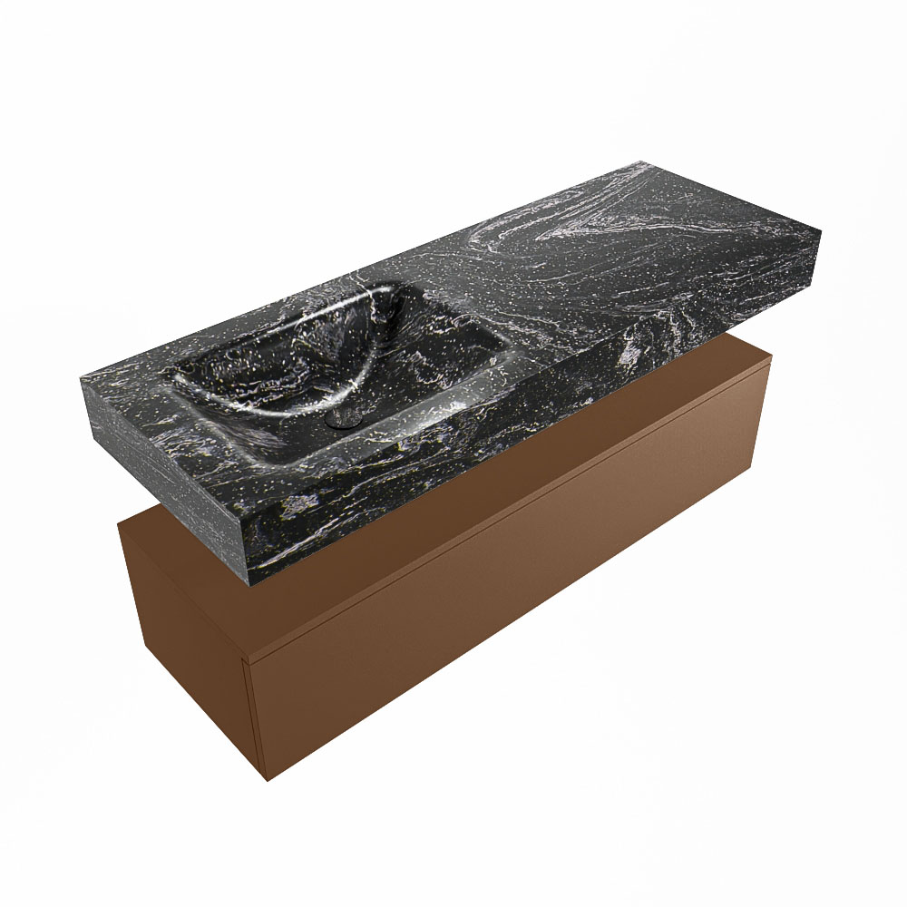 MONDIAZ ALAN-DLUX 130cm mueble de baño Rust 1 cajón. Lavabo CLOUD Izquierda sin orificios color Lava. 5 MONDIAZ ALAN-DLUX 130cm mueble de baño Rust 1 cajón. Lavabo CLOUD Izquierda sin orificios color Lava. - Imagen 5