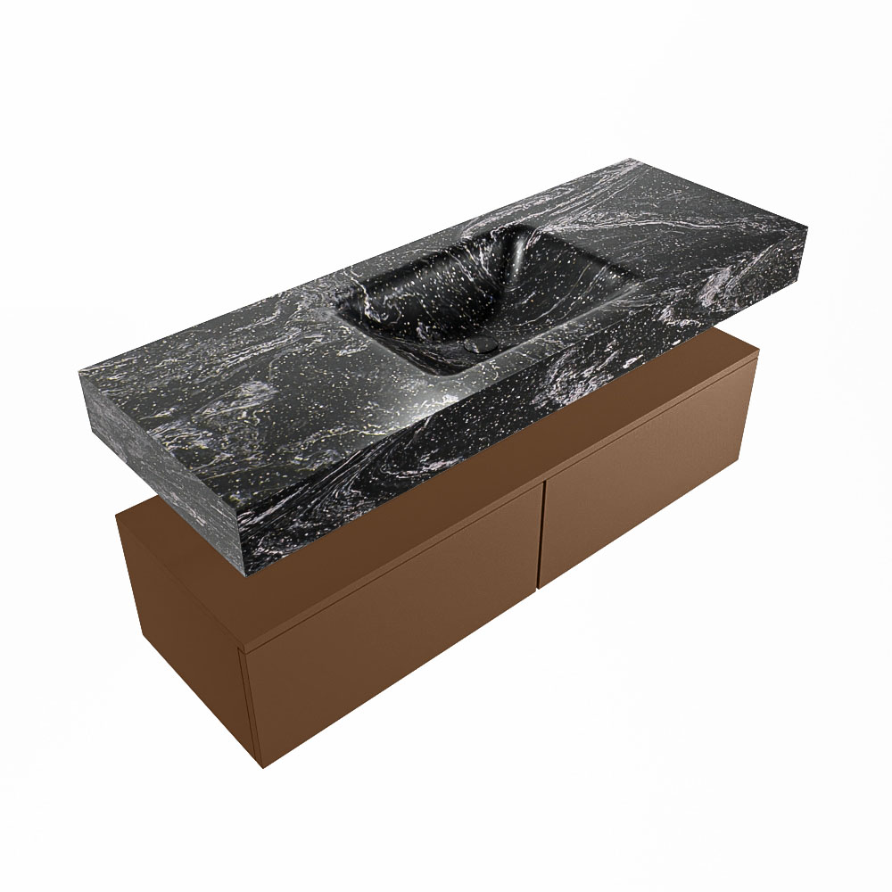 MONDIAZ ALAN-DLUX 130cm mueble de baño Rust 2 cajones. Lavabo CLOUD Centro 1 orificio color Lava. 5 MONDIAZ ALAN-DLUX 130cm mueble de baño Rust 2 cajones. Lavabo CLOUD Centro 1 orificio color Lava. - Imagen 5