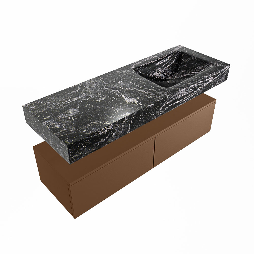 MONDIAZ ALAN-DLUX 130cm mueble de baño Rust 2 cajones. Lavabo CLOUD Derecho 1 orificio color Lava. 5 MONDIAZ ALAN-DLUX 130cm mueble de baño Rust 2 cajones. Lavabo CLOUD Derecho 1 orificio color Lava. - Imagen 5