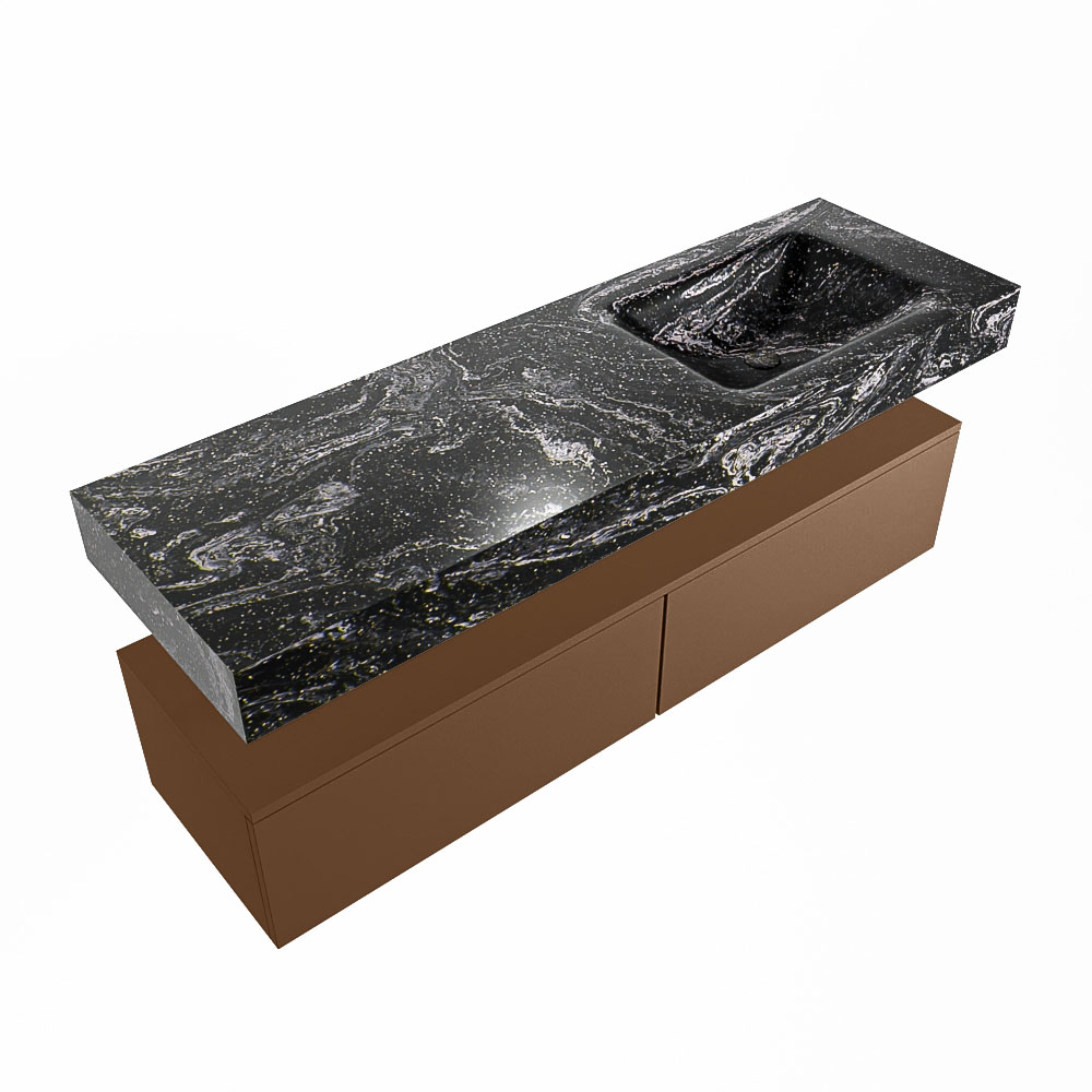 MONDIAZ ALAN-DLUX 150cm mueble de baño Rust 2 cajones. Lavabo CLOUD Derecho sin orificios color Lava. 5 MONDIAZ ALAN-DLUX 150cm mueble de baño Rust 2 cajones. Lavabo CLOUD Derecho sin orificios color Lava. - Imagen 5