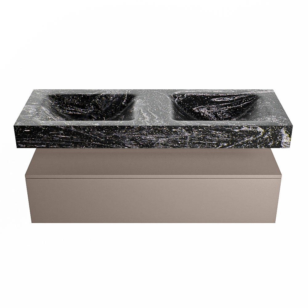 MONDIAZ ALAN-DLUX 130cm mueble de baño Smoke 1 cajón. Lavabo CLOUD Doble 2 orificios color Lava. 4 MONDIAZ ALAN-DLUX 130cm mueble de baño Smoke 1 cajón. Lavabo CLOUD Doble 2 orificios color Lava. - Imagen 4