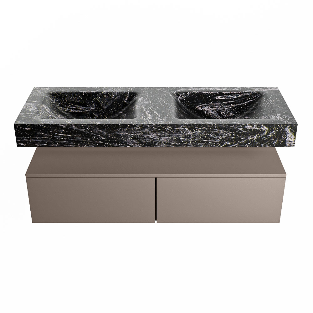MONDIAZ ALAN-DLUX 130cm mueble de baño Smoke 2 cajones. Lavabo CLOUD Doble sin orificios color Lava. 4 MONDIAZ ALAN-DLUX 130cm mueble de baño Smoke 2 cajones. Lavabo CLOUD Doble sin orificios color Lava. - Imagen 4