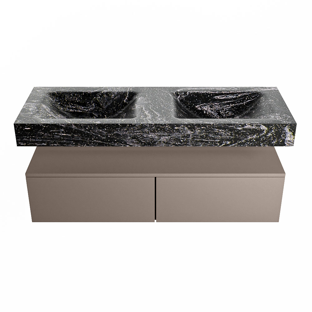 MONDIAZ ALAN-DLUX 130cm mueble de baño Smoke 2 cajones. Lavabo CLOUD Doble 2 orificios color Lava. 4 MONDIAZ ALAN-DLUX 130cm mueble de baño Smoke 2 cajones. Lavabo CLOUD Doble 2 orificios color Lava. - Imagen 4