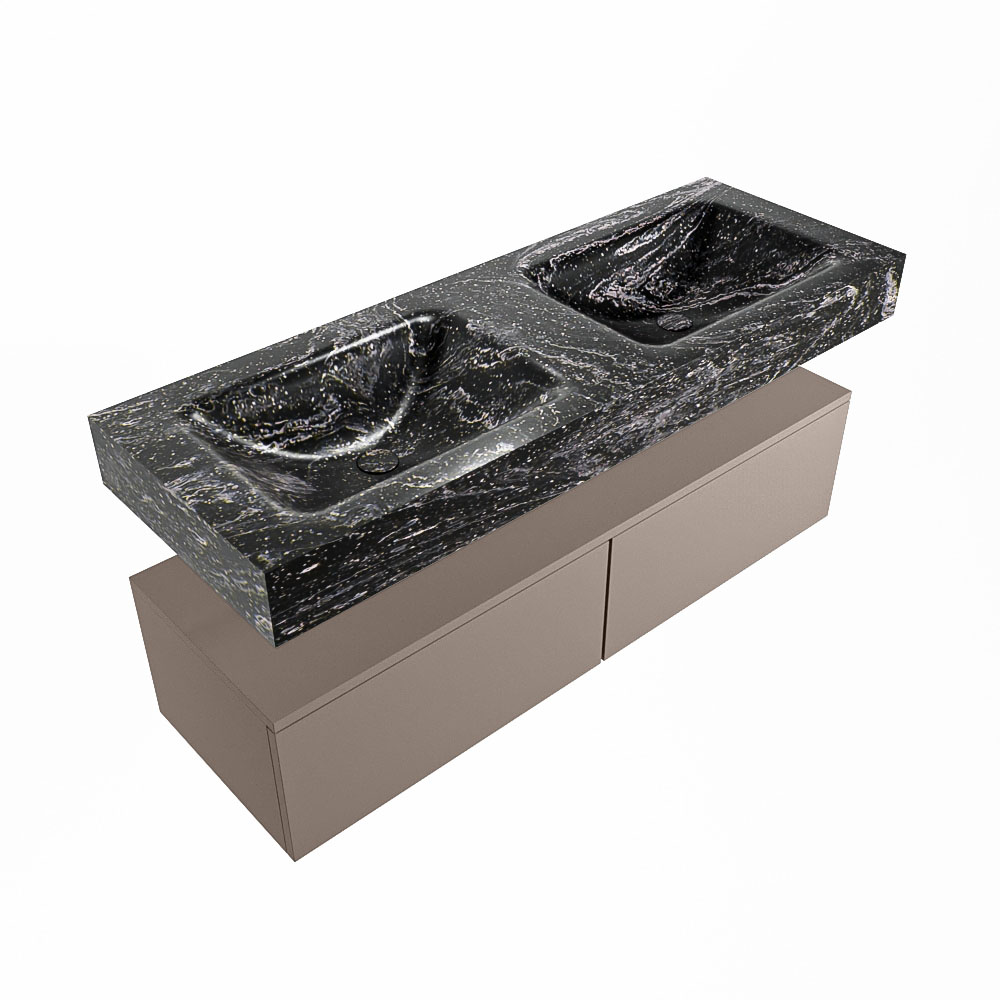 MONDIAZ ALAN-DLUX 130cm mueble de baño Smoke 2 cajones. Lavabo CLOUD Doble sin orificios color Lava. 5 MONDIAZ ALAN-DLUX 130cm mueble de baño Smoke 2 cajones. Lavabo CLOUD Doble sin orificios color Lava. - Imagen 5