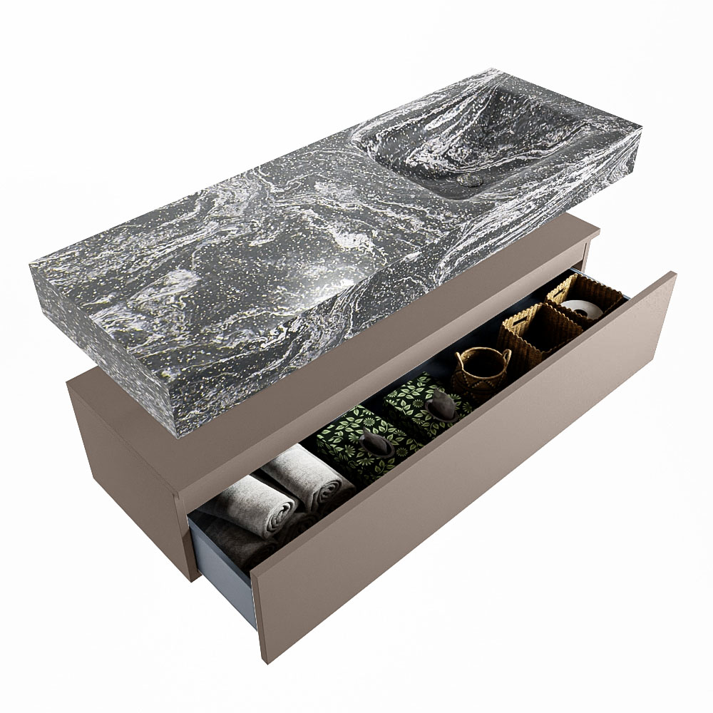 MONDIAZ ALAN-DLUX 130cm mueble de baño Smoke 1 cajón. Lavabo CLOUD Derecho 1 orificio color Lava. 6 MONDIAZ ALAN-DLUX 130cm mueble de baño Smoke 1 cajón. Lavabo CLOUD Derecho 1 orificio color Lava. - Imagen 6