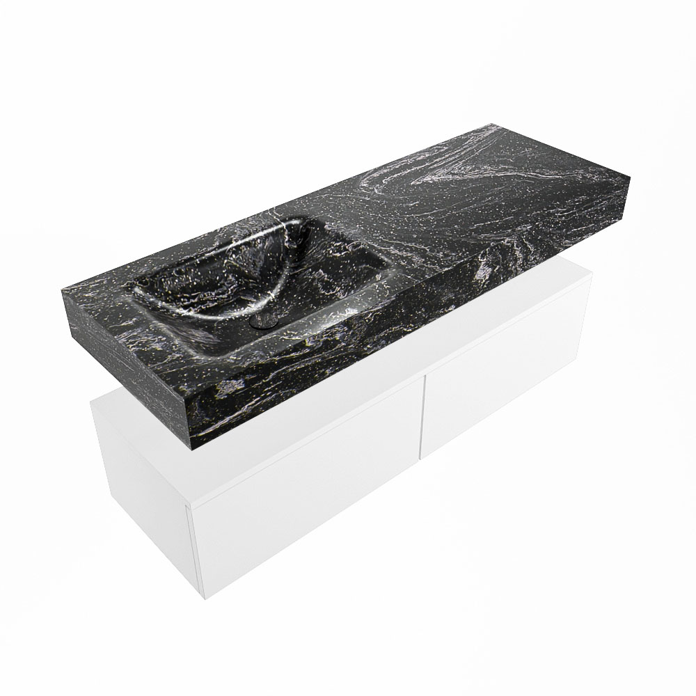 MONDIAZ ALAN-DLUX 130cm mueble de baño Talc 2 cajones. Lavabo CLOUD Izquierda 1 orificio color Lava. 5 MONDIAZ ALAN-DLUX 130cm mueble de baño Talc 2 cajones. Lavabo CLOUD Izquierda 1 orificio color Lava. - Imagen 5