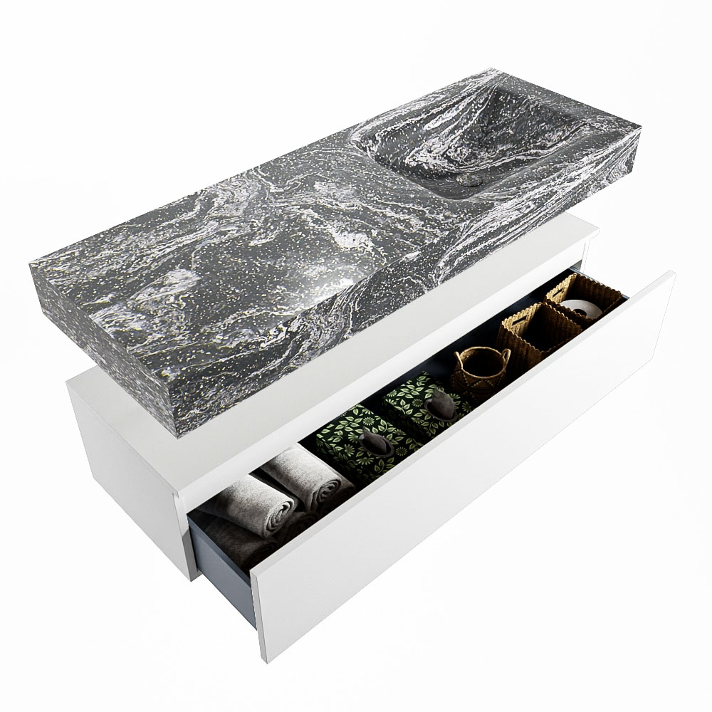 MONDIAZ ALAN-DLUX 130cm mueble de baño Talc 1 cajón. Lavabo CLOUD Derecho 1 orificio color Lava. 6 MONDIAZ ALAN-DLUX 130cm mueble de baño Talc 1 cajón. Lavabo CLOUD Derecho 1 orificio color Lava. - Imagen 6