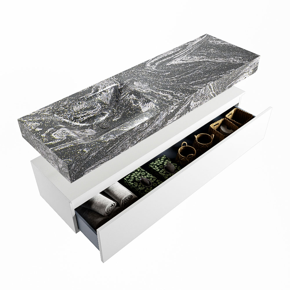 MONDIAZ ALAN-DLUX 150cm mueble de baño Talc 1 cajón. Lavabo CLOUD Izquierda 1 orificio color Lava. 6 MONDIAZ ALAN-DLUX 150cm mueble de baño Talc 1 cajón. Lavabo CLOUD Izquierda 1 orificio color Lava. - Imagen 6