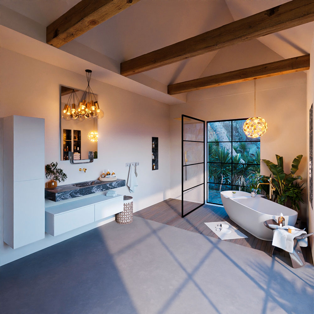 MONDIAZ ALAN-DLUX 130cm mueble de baño Talc 2 cajones. Lavabo CLOUD Centro sin orificios color Lava. 3 MONDIAZ ALAN-DLUX 130cm mueble de baño Talc 2 cajones. Lavabo CLOUD Centro sin orificios color Lava. - Imagen 3