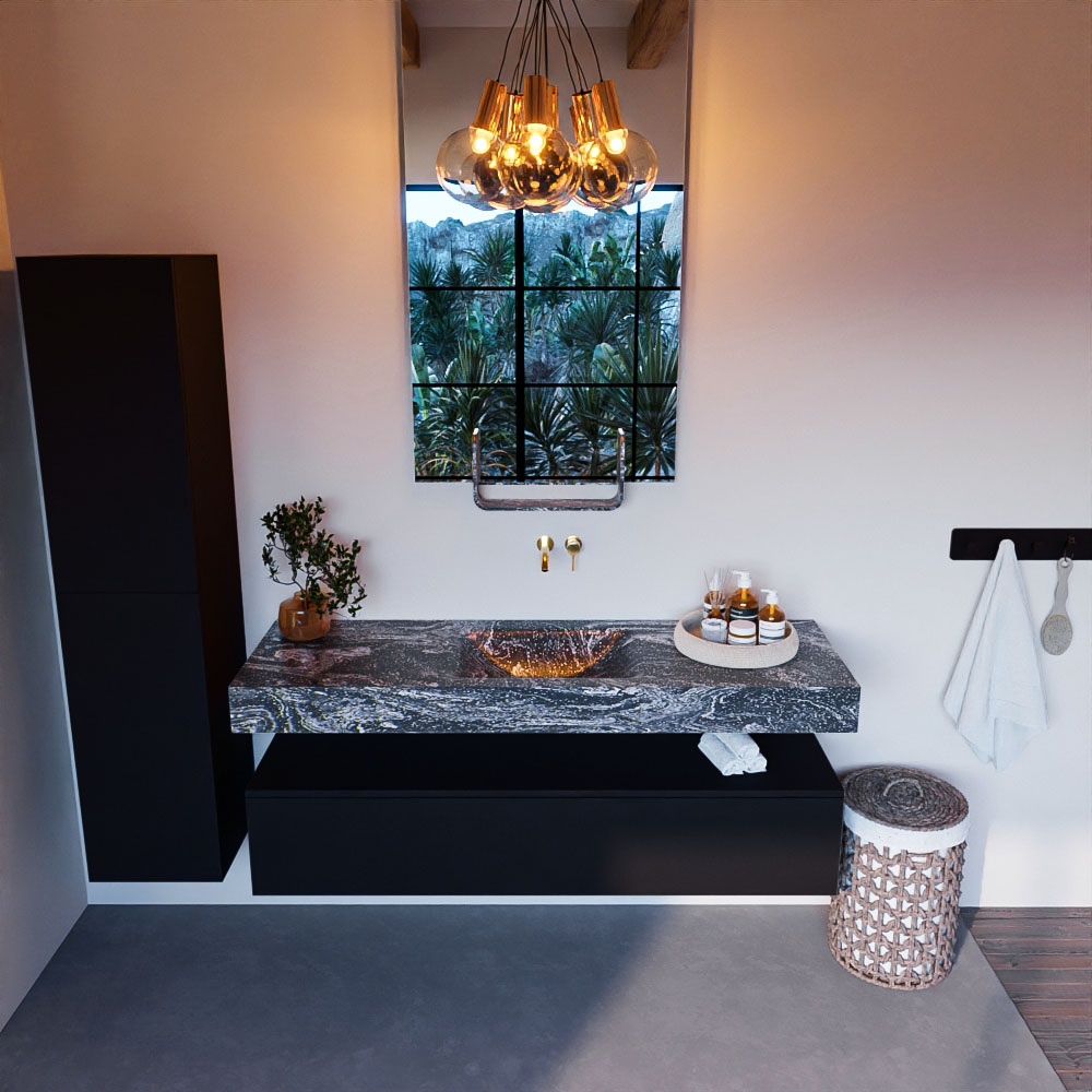 MONDIAZ ALAN-DLUX 150cm mueble de baño Urban 1 cajón. Lavabo CLOUD Centro sin orificios color Lava. 2 MONDIAZ ALAN-DLUX 150cm mueble de baño Urban 1 cajón. Lavabo CLOUD Centro sin orificios color Lava. - Imagen 2