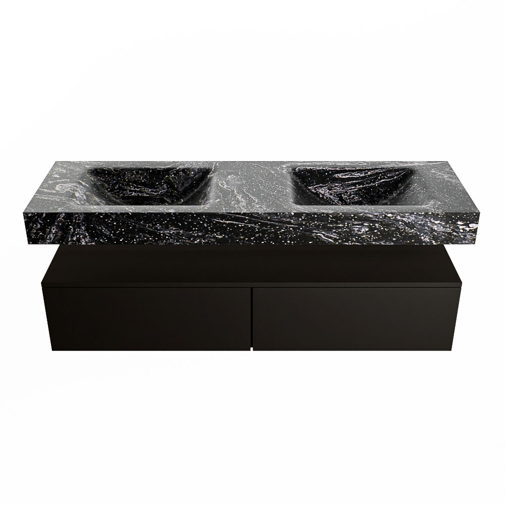 MONDIAZ ALAN-DLUX 150cm mueble de baño Urban 2 cajones. Lavabo CLOUD Doble sin orificios color Lava. 4 MONDIAZ ALAN-DLUX 150cm mueble de baño Urban 2 cajones. Lavabo CLOUD Doble sin orificios color Lava. - Imagen 4