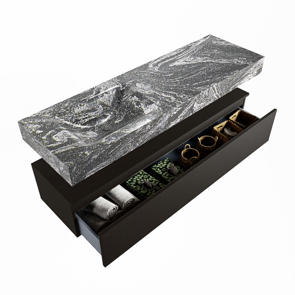 MONDIAZ ALAN-DLUX 150cm mueble de baño Urban 1 cajón. Lavabo CLOUD Izquierda 1 orificio color Lava. 6 MONDIAZ ALAN-DLUX 150cm mueble de baño Urban 1 cajón. Lavabo CLOUD Izquierda 1 orificio color Lava. - Imagen 6