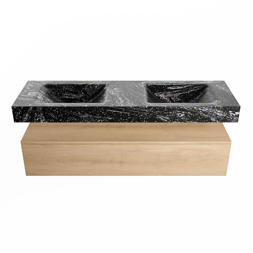 MONDIAZ ALAN-DLUX 150cm mueble de baño Washed Oak 1 cajón. Lavabo CLOUD Doble 2 orificios color Lava. 4 MONDIAZ ALAN-DLUX 150cm mueble de baño Washed Oak 1 cajón. Lavabo CLOUD Doble 2 orificios color Lava. - Imagen 4