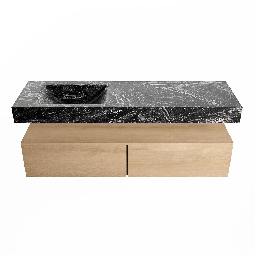 MONDIAZ ALAN-DLUX 150cm mueble de baño Washed Oak 2 cajones. Lavabo CLOUD Izquierda 1 orificio color Lava. 4 MONDIAZ ALAN-DLUX 150cm mueble de baño Washed Oak 2 cajones. Lavabo CLOUD Izquierda 1 orificio color Lava. - Imagen 4