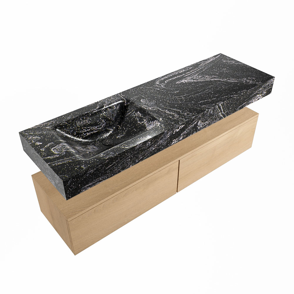 MONDIAZ ALAN-DLUX 150cm mueble de baño Washed Oak 2 cajones. Lavabo CLOUD Izquierda 1 orificio color Lava. 5 MONDIAZ ALAN-DLUX 150cm mueble de baño Washed Oak 2 cajones. Lavabo CLOUD Izquierda 1 orificio color Lava. - Imagen 5