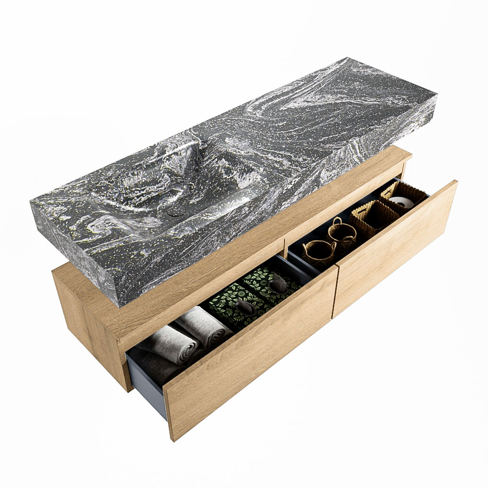 MONDIAZ ALAN-DLUX 150cm mueble de baño Washed Oak 2 cajones. Lavabo CLOUD Izquierda 1 orificio color Lava. 6 MONDIAZ ALAN-DLUX 150cm mueble de baño Washed Oak 2 cajones. Lavabo CLOUD Izquierda 1 orificio color Lava. - Imagen 6