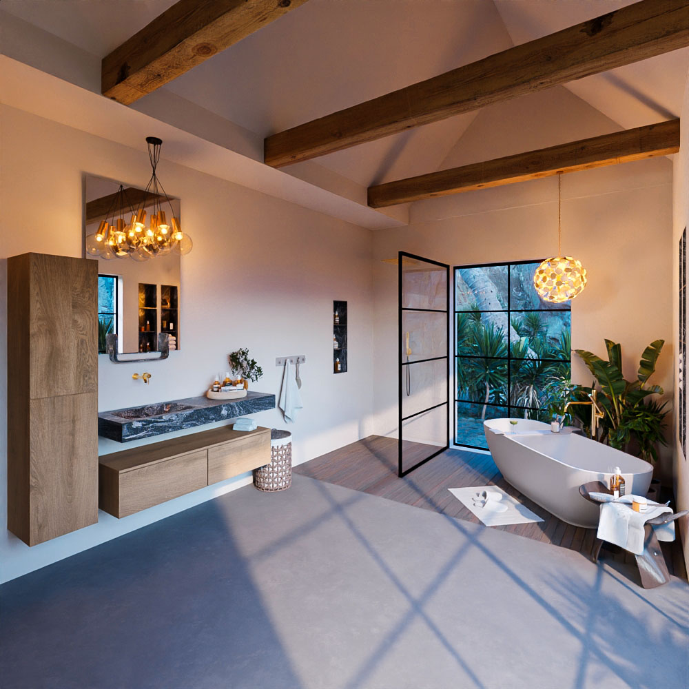 MONDIAZ ALAN-DLUX 130cm mueble de baño Washed Oak 2 cajones. Lavabo CLOUD Izquierda sin orificios color Lava. 3 MONDIAZ ALAN-DLUX 130cm mueble de baño Washed Oak 2 cajones. Lavabo CLOUD Izquierda sin orificios color Lava. - Imagen 3