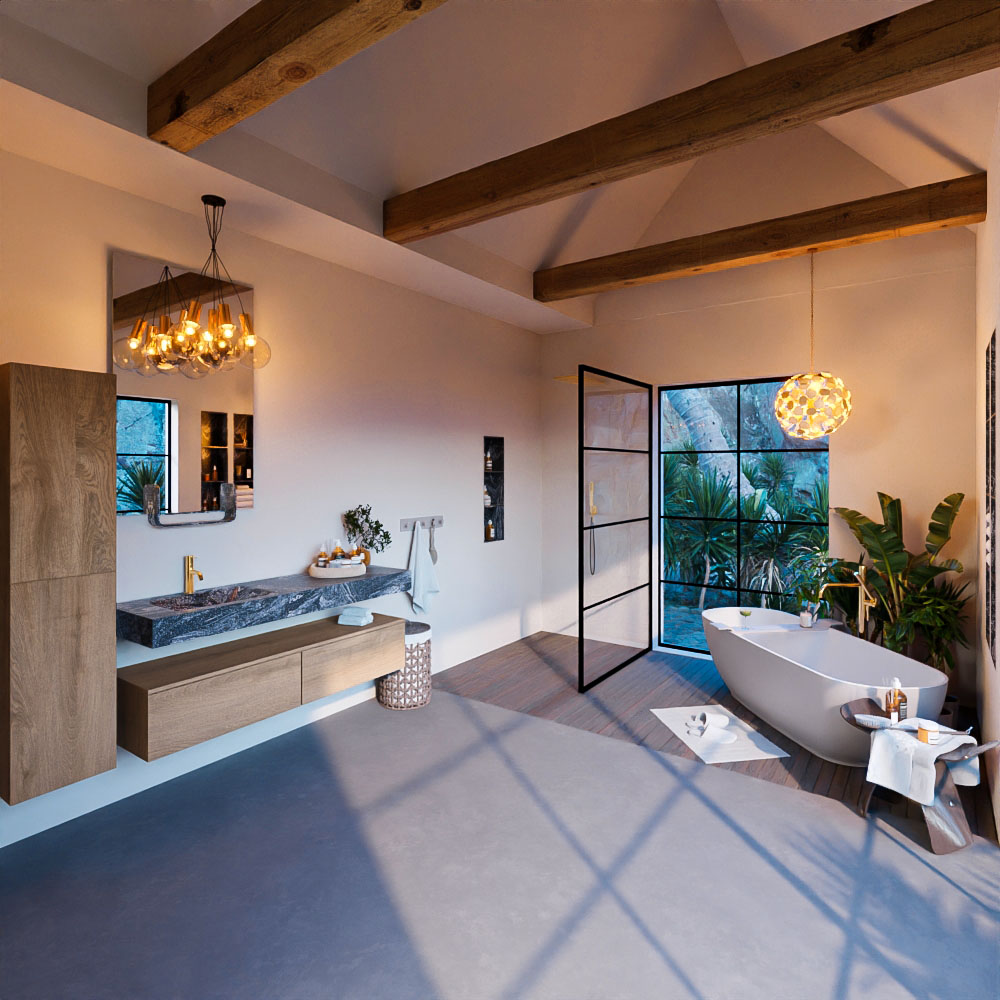 MONDIAZ ALAN-DLUX 150cm mueble de baño Washed Oak 2 cajones. Lavabo CLOUD Izquierda 1 orificio color Lava. 3 MONDIAZ ALAN-DLUX 150cm mueble de baño Washed Oak 2 cajones. Lavabo CLOUD Izquierda 1 orificio color Lava. - Imagen 3