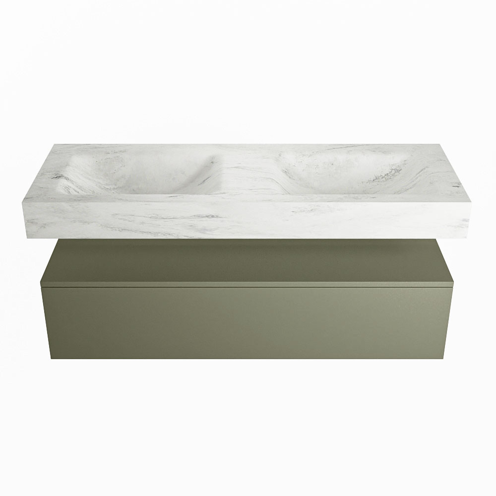 MONDIAZ ALAN-DLUX 130cm mueble de baño Army 1 cajón. Lavabo CLOUD Doble 2 orificios color Opalo. 4 MONDIAZ ALAN-DLUX 130cm mueble de baño Army 1 cajón. Lavabo CLOUD Doble 2 orificios color Opalo. - Imagen 4