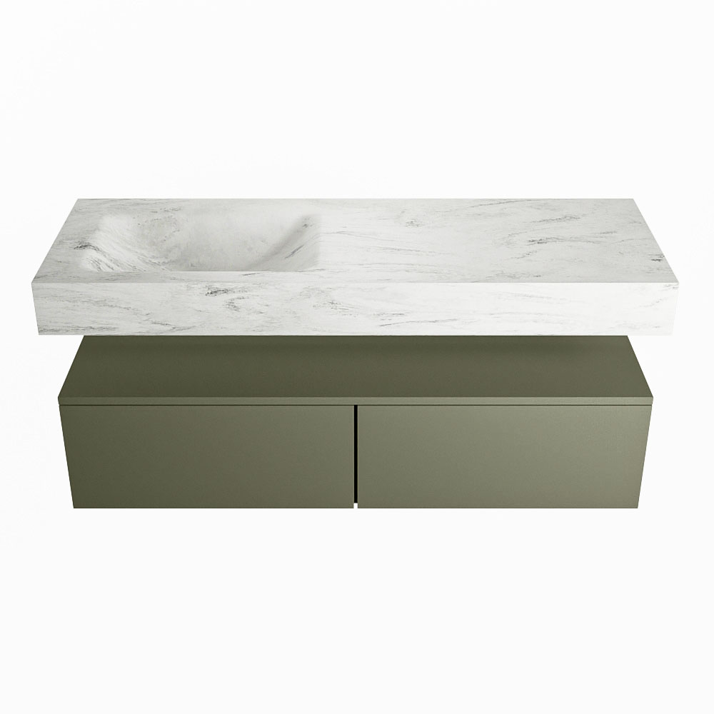 MONDIAZ ALAN-DLUX 130cm mueble de baño Army 2 cajones. Lavabo CLOUD Izquierda sin orificios color Opalo. 4 MONDIAZ ALAN-DLUX 130cm mueble de baño Army 2 cajones. Lavabo CLOUD Izquierda sin orificios color Opalo. - Imagen 4