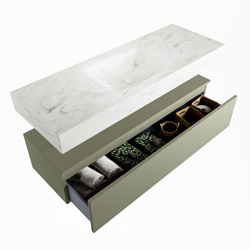 MONDIAZ ALAN-DLUX 130cm mueble de baño Army 1 cajón. Lavabo CLOUD Centro 1 orificio color Opalo. 6 MONDIAZ ALAN-DLUX 130cm mueble de baño Army 1 cajón. Lavabo CLOUD Centro 1 orificio color Opalo. - Imagen 6
