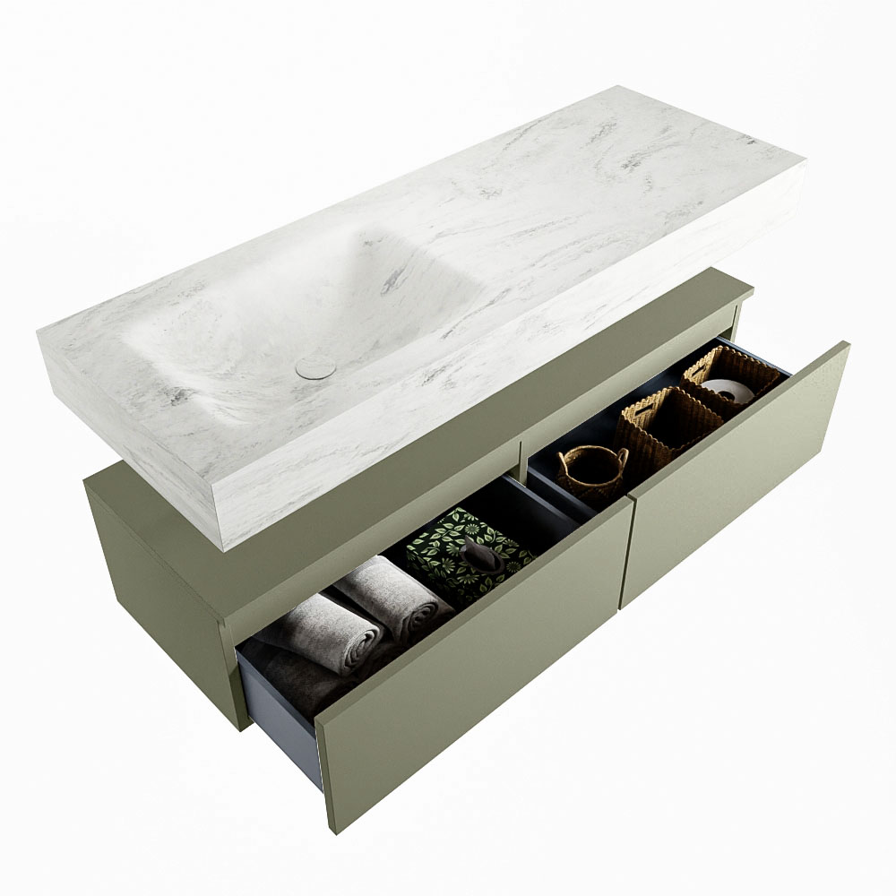 MONDIAZ ALAN-DLUX 130cm mueble de baño Army 2 cajones. Lavabo CLOUD Izquierda sin orificios color Opalo. 6 MONDIAZ ALAN-DLUX 130cm mueble de baño Army 2 cajones. Lavabo CLOUD Izquierda sin orificios color Opalo. - Imagen 6