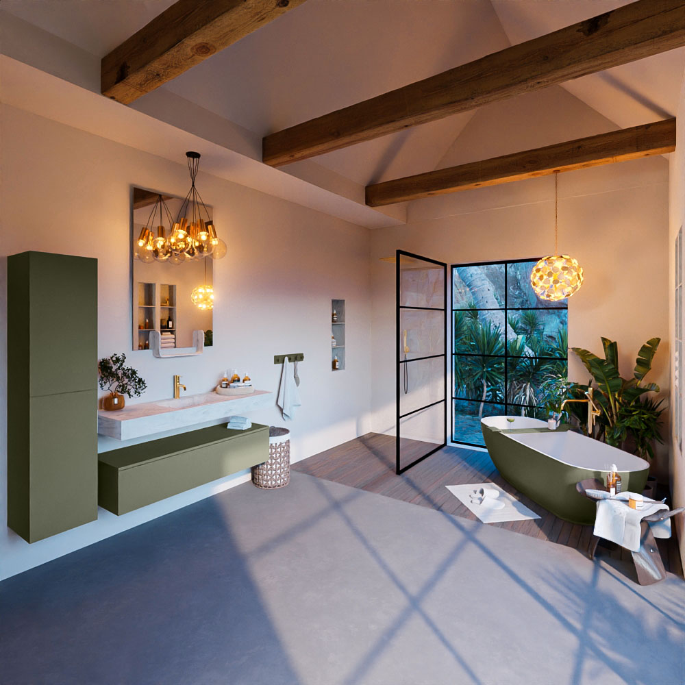 MONDIAZ ALAN-DLUX 130cm mueble de baño Army 1 cajón. Lavabo CLOUD Centro 1 orificio color Opalo. 3 MONDIAZ ALAN-DLUX 130cm mueble de baño Army 1 cajón. Lavabo CLOUD Centro 1 orificio color Opalo. - Imagen 3