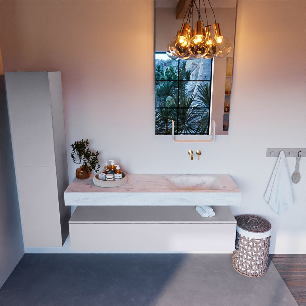 MONDIAZ ALAN-DLUX 150cm mueble de baño Cale 1 cajón. Lavabo CLOUD Derecho sin orificios color Opalo. 2 MONDIAZ ALAN-DLUX 150cm mueble de baño Cale 1 cajón. Lavabo CLOUD Derecho sin orificios color Opalo. - Imagen 2