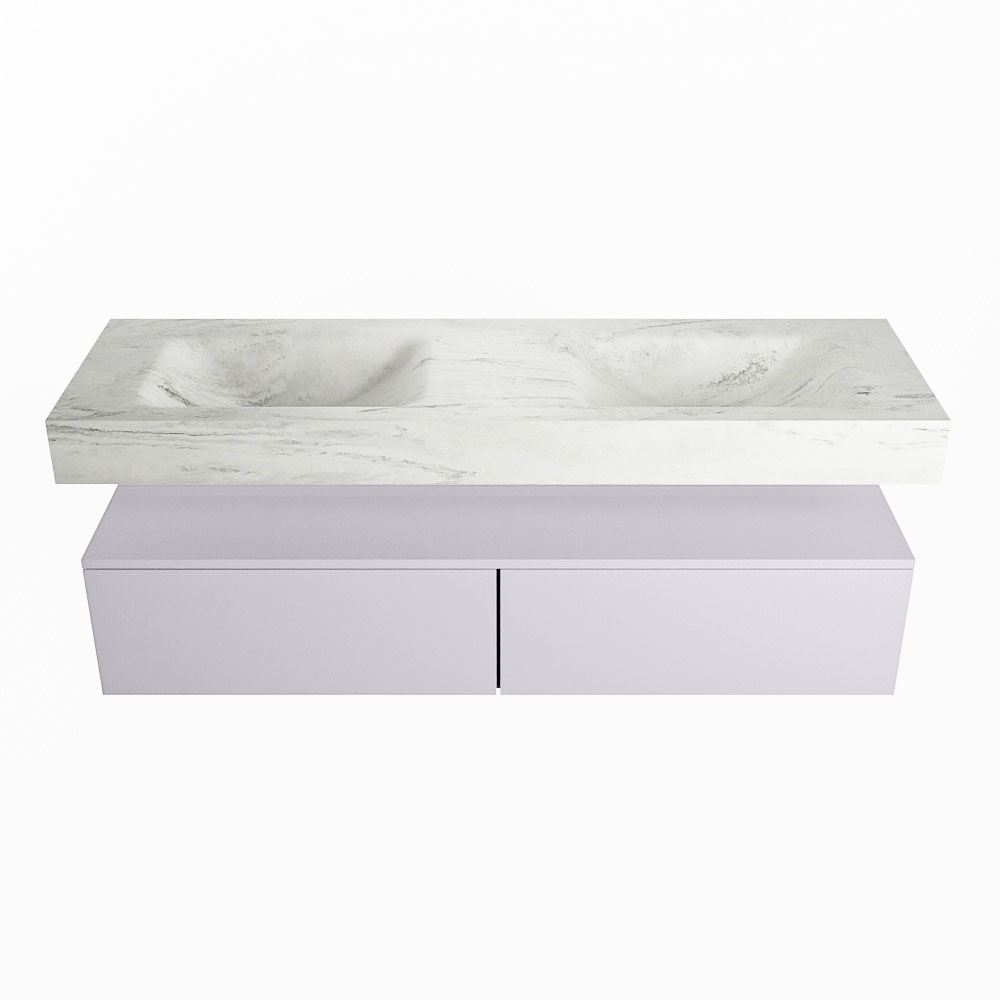 MONDIAZ ALAN-DLUX 150cm mueble de baño Cale 2 cajones. Lavabo CLOUD Doble sin orificios color Opalo. 4 MONDIAZ ALAN-DLUX 150cm mueble de baño Cale 2 cajones. Lavabo CLOUD Doble sin orificios color Opalo. - Imagen 4
