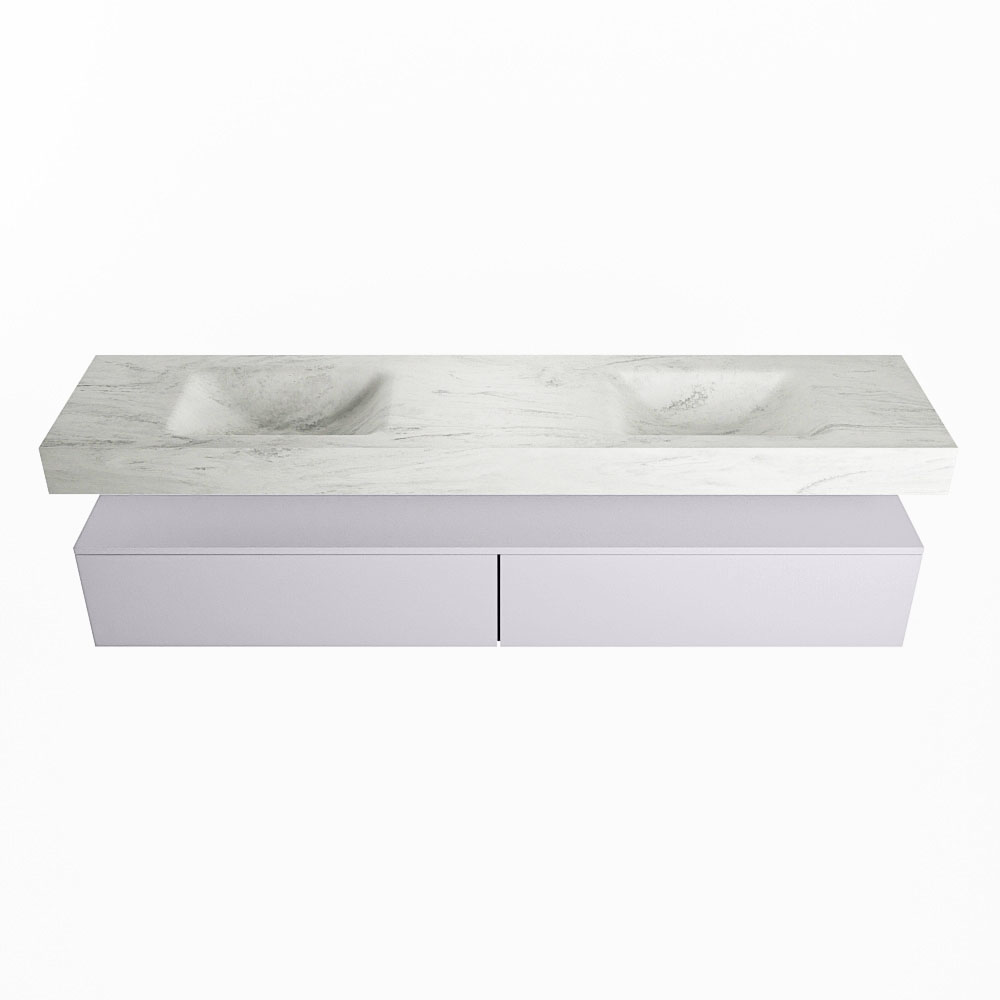 MONDIAZ ALAN-DLUX 200cm mueble de baño Cale 2 cajones. Lavabo CLOUD Doble 2 orificios color Opalo. 4 MONDIAZ ALAN-DLUX 200cm mueble de baño Cale 2 cajones. Lavabo CLOUD Doble 2 orificios color Opalo. - Imagen 4