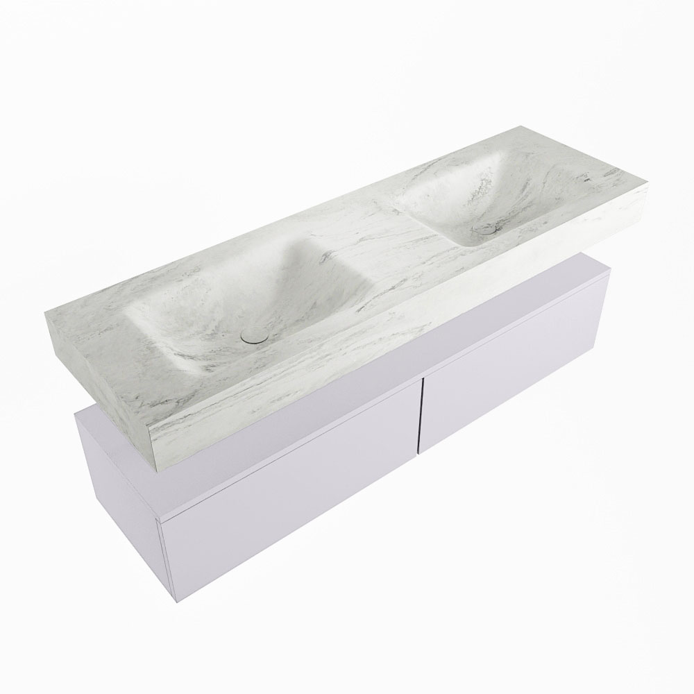 MONDIAZ ALAN-DLUX 150cm mueble de baño Cale 2 cajones. Lavabo CLOUD Doble sin orificios color Opalo. 5 MONDIAZ ALAN-DLUX 150cm mueble de baño Cale 2 cajones. Lavabo CLOUD Doble sin orificios color Opalo. - Imagen 5