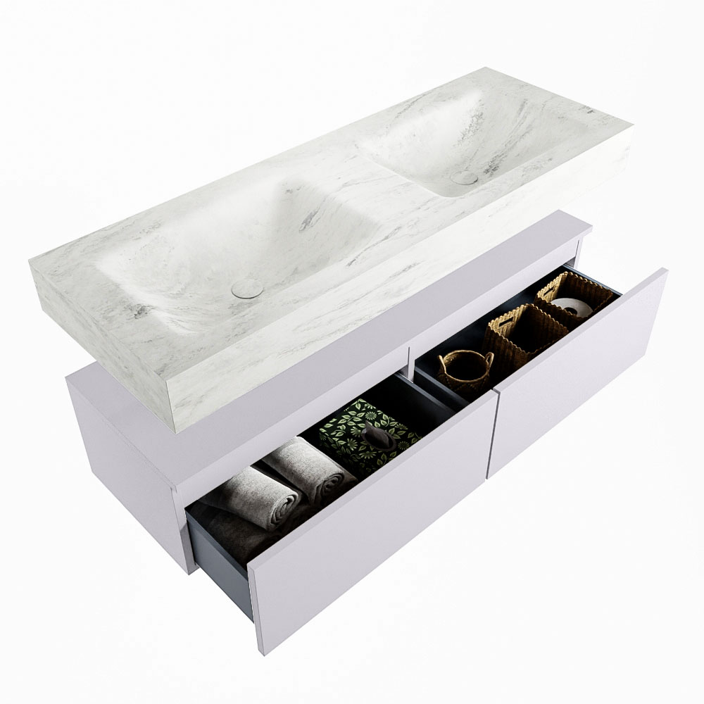 MONDIAZ ALAN-DLUX 130cm mueble de baño Cale 2 cajones. Lavabo CLOUD Doble 2 orificios color Opalo. 6 MONDIAZ ALAN-DLUX 130cm mueble de baño Cale 2 cajones. Lavabo CLOUD Doble 2 orificios color Opalo. - Imagen 6