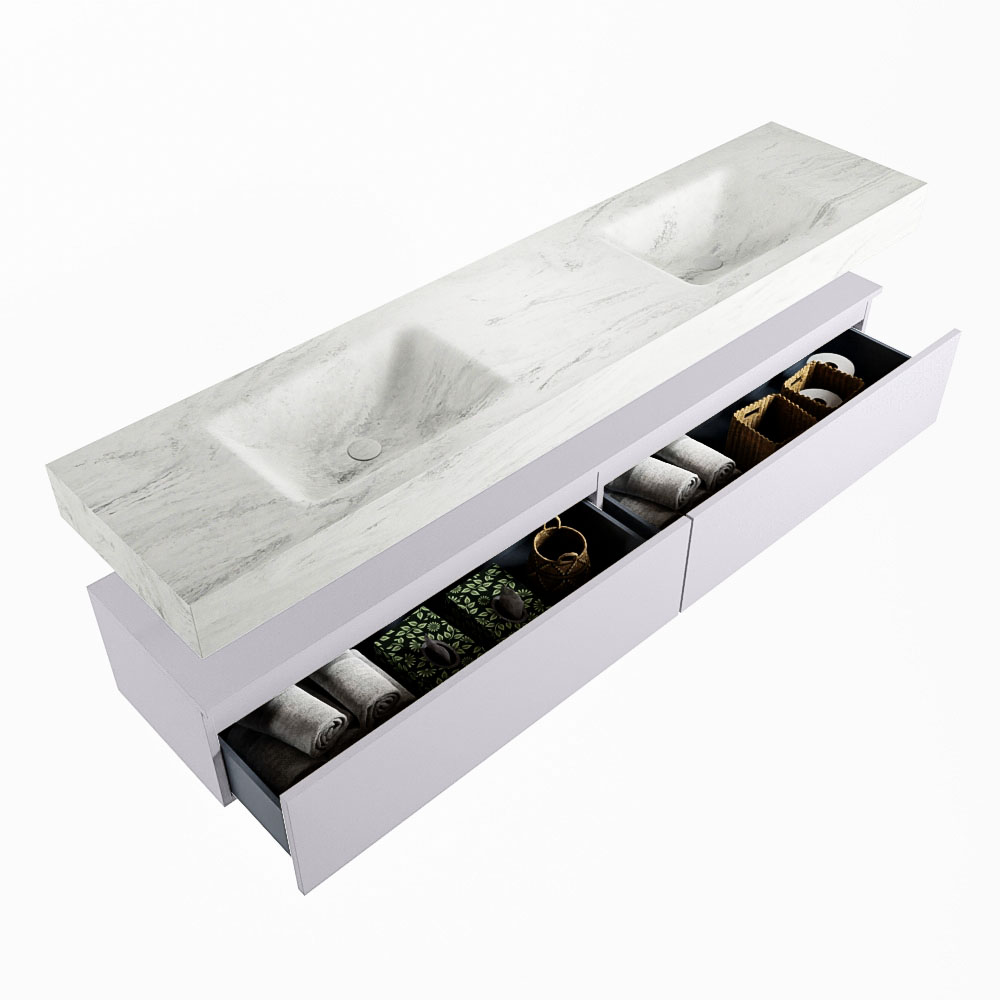 MONDIAZ ALAN-DLUX 200cm mueble de baño Cale 2 cajones. Lavabo CLOUD Doble 2 orificios color Opalo. 6 MONDIAZ ALAN-DLUX 200cm mueble de baño Cale 2 cajones. Lavabo CLOUD Doble 2 orificios color Opalo. - Imagen 6