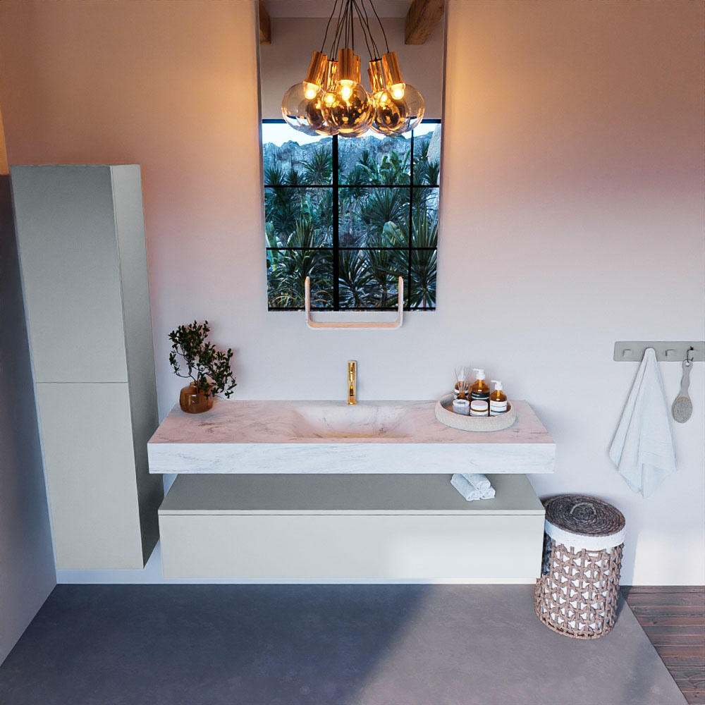 MONDIAZ ALAN-DLUX 150cm mueble de baño Clay 1 cajón. Lavabo CLOUD Centro 1 orificio color Opalo. 2 MONDIAZ ALAN-DLUX 150cm mueble de baño Clay 1 cajón. Lavabo CLOUD Centro 1 orificio color Opalo. - Imagen 2