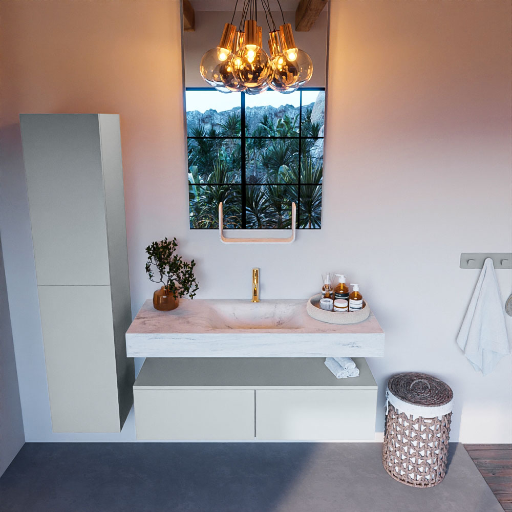 MONDIAZ ALAN-DLUX 120cm mueble de baño Clay 2 cajones. Lavabo CLOUD Centro 1 orificio color Opalo. 2 MONDIAZ ALAN-DLUX 120cm mueble de baño Clay 2 cajones. Lavabo CLOUD Centro 1 orificio color Opalo. - Imagen 2