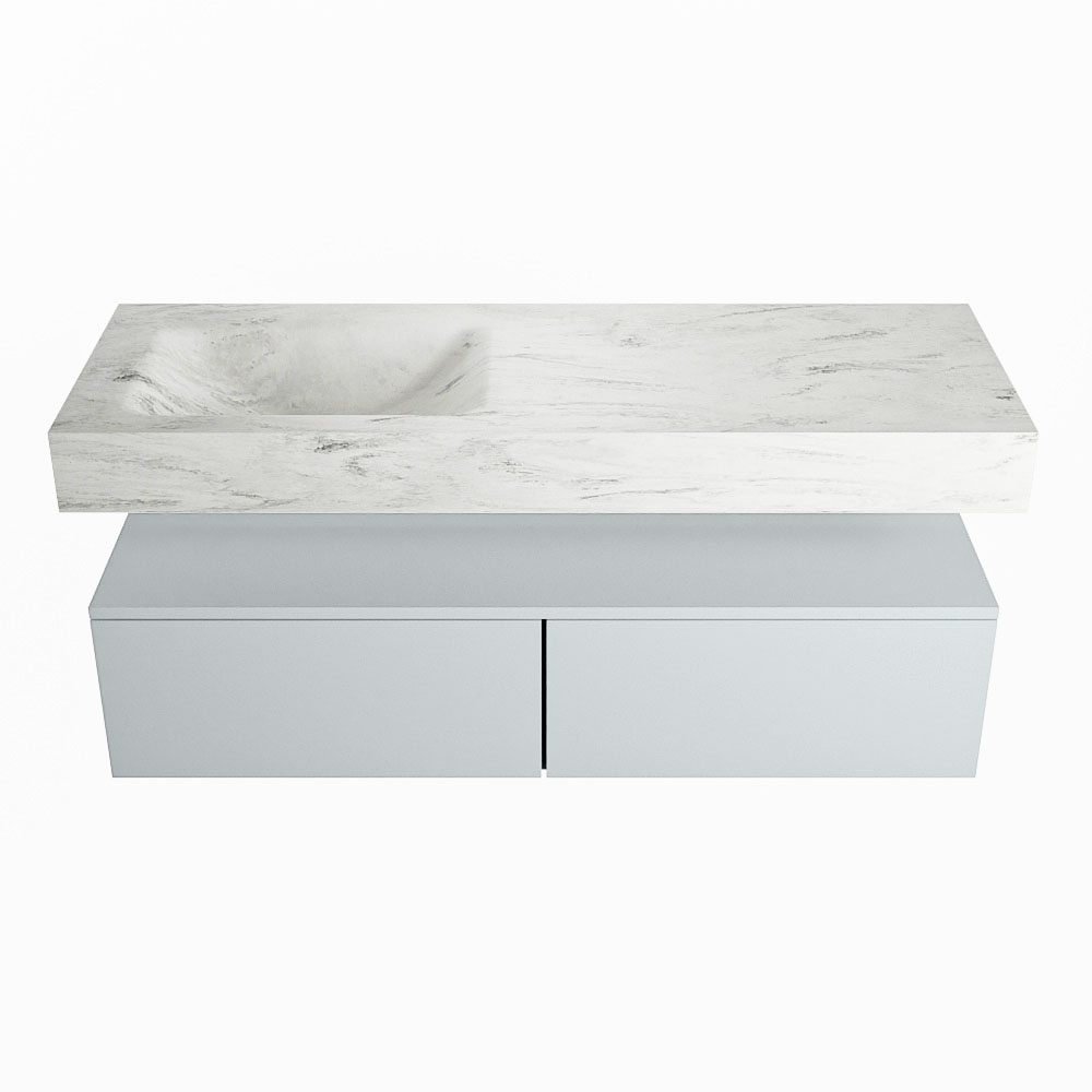 MONDIAZ ALAN-DLUX 130cm mueble de baño Clay 2 cajones. Lavabo CLOUD Izquierda sin orificios color Opalo. 4 MONDIAZ ALAN-DLUX 130cm mueble de baño Clay 2 cajones. Lavabo CLOUD Izquierda sin orificios color Opalo. - Imagen 4