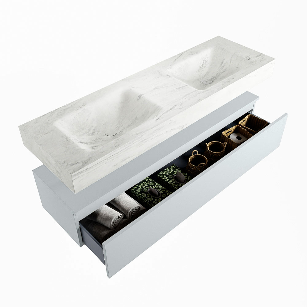MONDIAZ ALAN-DLUX 150cm mueble de baño Clay 1 cajón. Lavabo CLOUD Doble 2 orificios color Opalo. 6 MONDIAZ ALAN-DLUX 150cm mueble de baño Clay 1 cajón. Lavabo CLOUD Doble 2 orificios color Opalo. - Imagen 6
