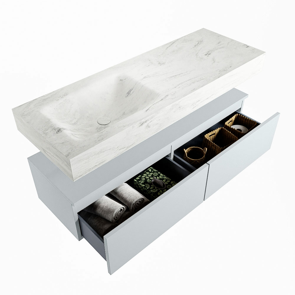 MONDIAZ ALAN-DLUX 130cm mueble de baño Clay 2 cajones. Lavabo CLOUD Izquierda sin orificios color Opalo. 6 MONDIAZ ALAN-DLUX 130cm mueble de baño Clay 2 cajones. Lavabo CLOUD Izquierda sin orificios color Opalo. - Imagen 6