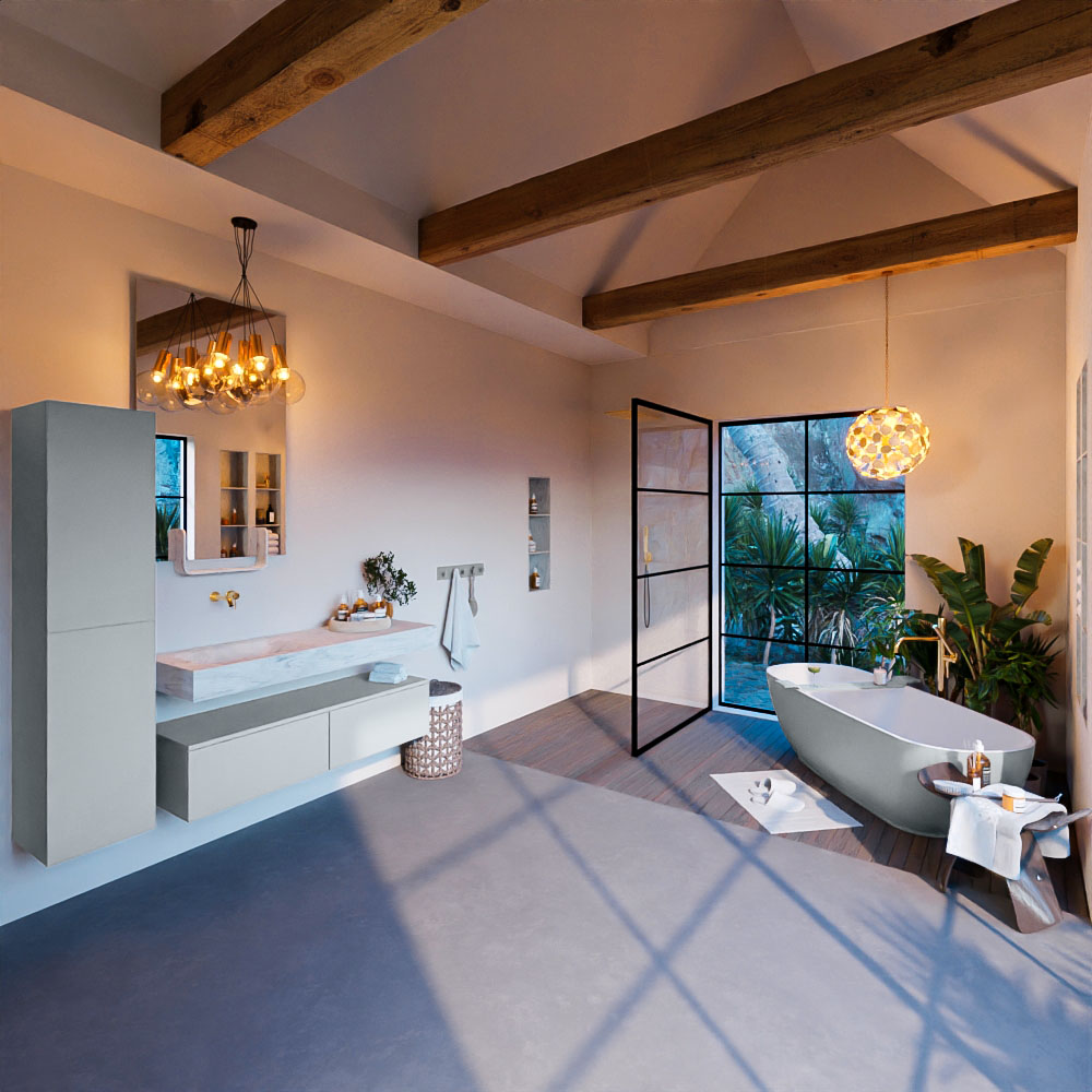MONDIAZ ALAN-DLUX 130cm mueble de baño Clay 2 cajones. Lavabo CLOUD Izquierda sin orificios color Opalo. 3 MONDIAZ ALAN-DLUX 130cm mueble de baño Clay 2 cajones. Lavabo CLOUD Izquierda sin orificios color Opalo. - Imagen 3