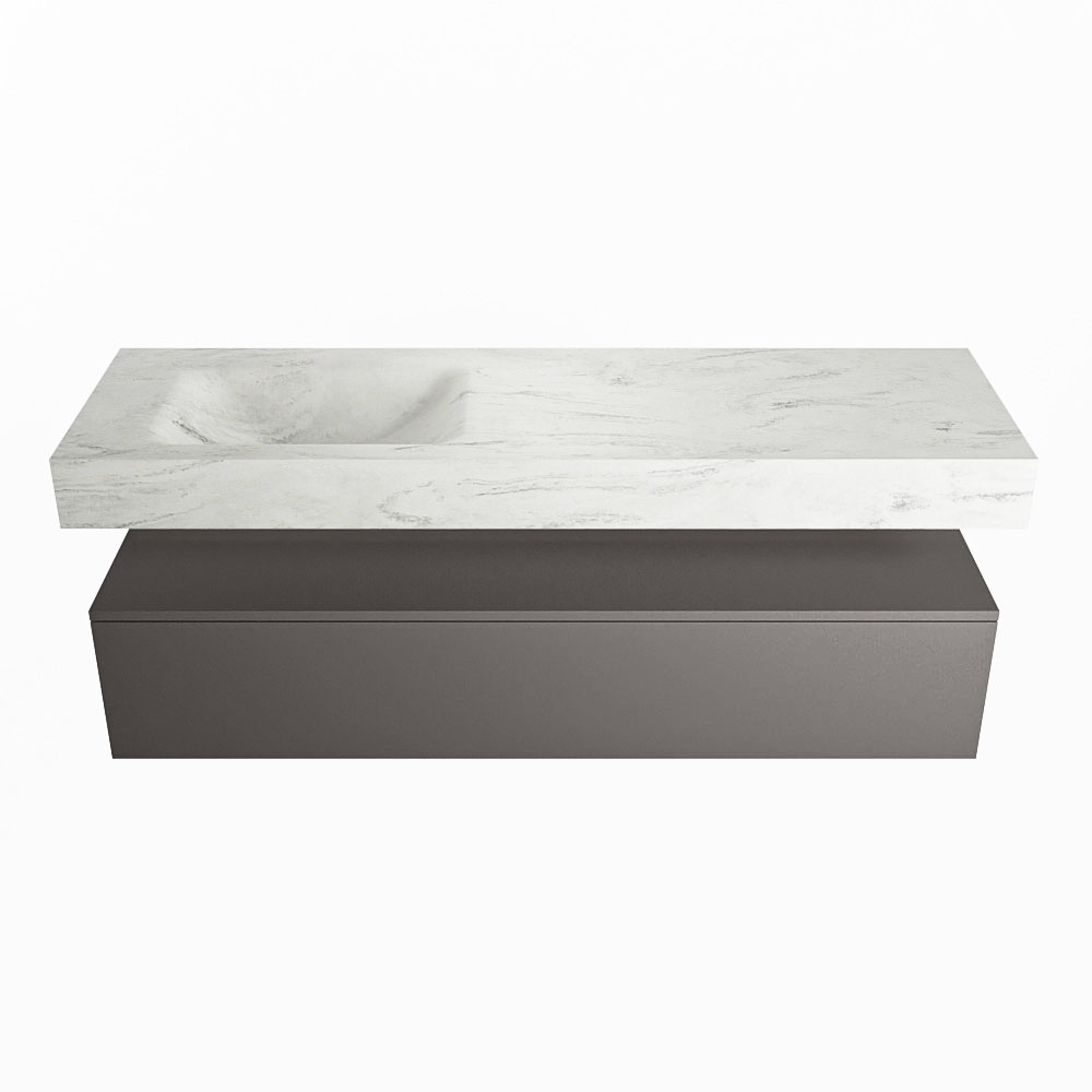 MONDIAZ ALAN-DLUX 150cm mueble de baño Dark Grey 1 cajón. Lavabo CLOUD Izquierda sin orificios color Opalo. 4 MONDIAZ ALAN-DLUX 150cm mueble de baño Dark Grey 1 cajón. Lavabo CLOUD Izquierda sin orificios color Opalo. - Imagen 4