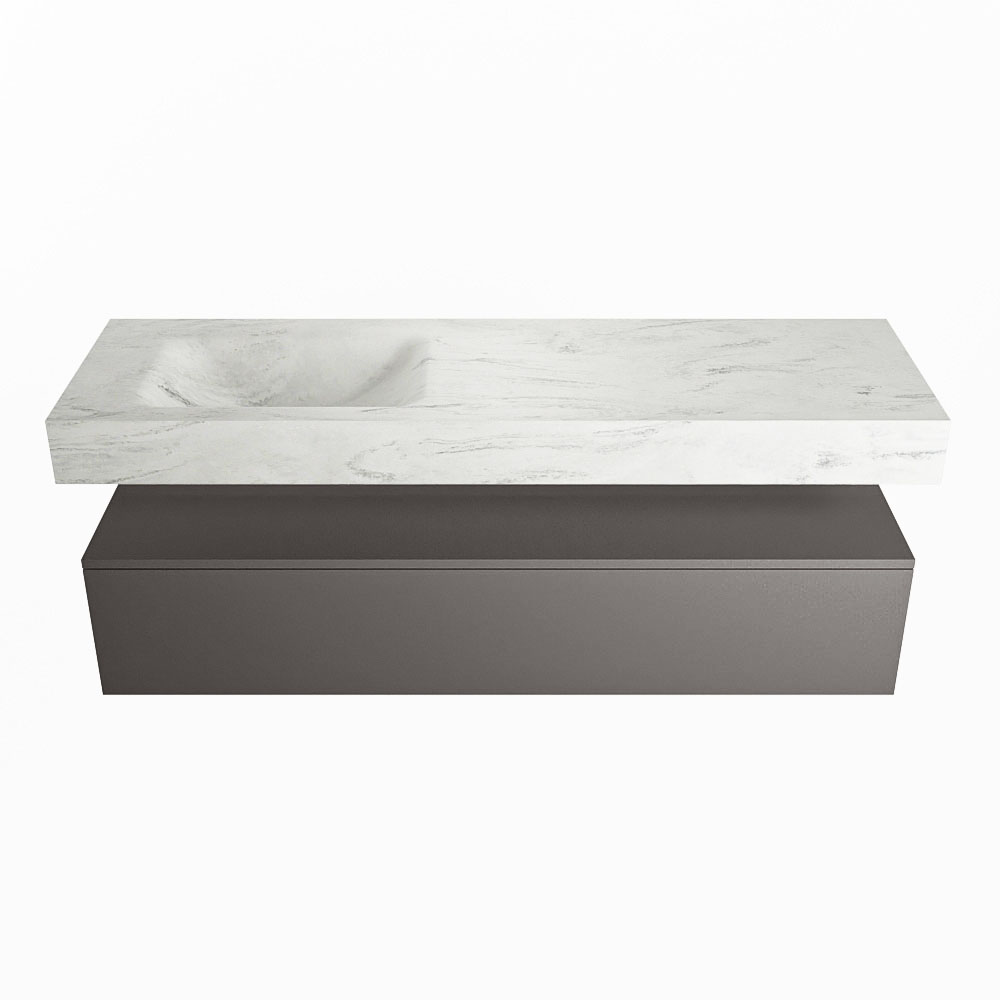 MONDIAZ ALAN-DLUX 150cm mueble de baño Dark Grey 1 cajón. Lavabo CLOUD Izquierda 1 orificio color Opalo. 4 MONDIAZ ALAN-DLUX 150cm mueble de baño Dark Grey 1 cajón. Lavabo CLOUD Izquierda 1 orificio color Opalo. - Imagen 4