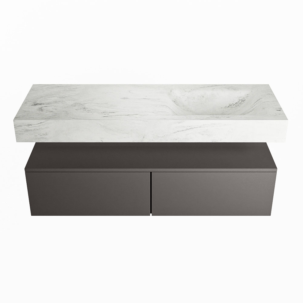 MONDIAZ ALAN-DLUX 130cm mueble de baño Dark Grey 2 cajones. Lavabo CLOUD Derecho 1 orificio color Opalo. 4 MONDIAZ ALAN-DLUX 130cm mueble de baño Dark Grey 2 cajones. Lavabo CLOUD Derecho 1 orificio color Opalo. - Imagen 4