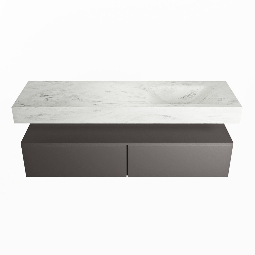 MONDIAZ ALAN-DLUX 150cm mueble de baño Dark Grey 2 cajones. Lavabo CLOUD Derecho sin orificios color Opalo. 4 MONDIAZ ALAN-DLUX 150cm mueble de baño Dark Grey 2 cajones. Lavabo CLOUD Derecho sin orificios color Opalo. - Imagen 4